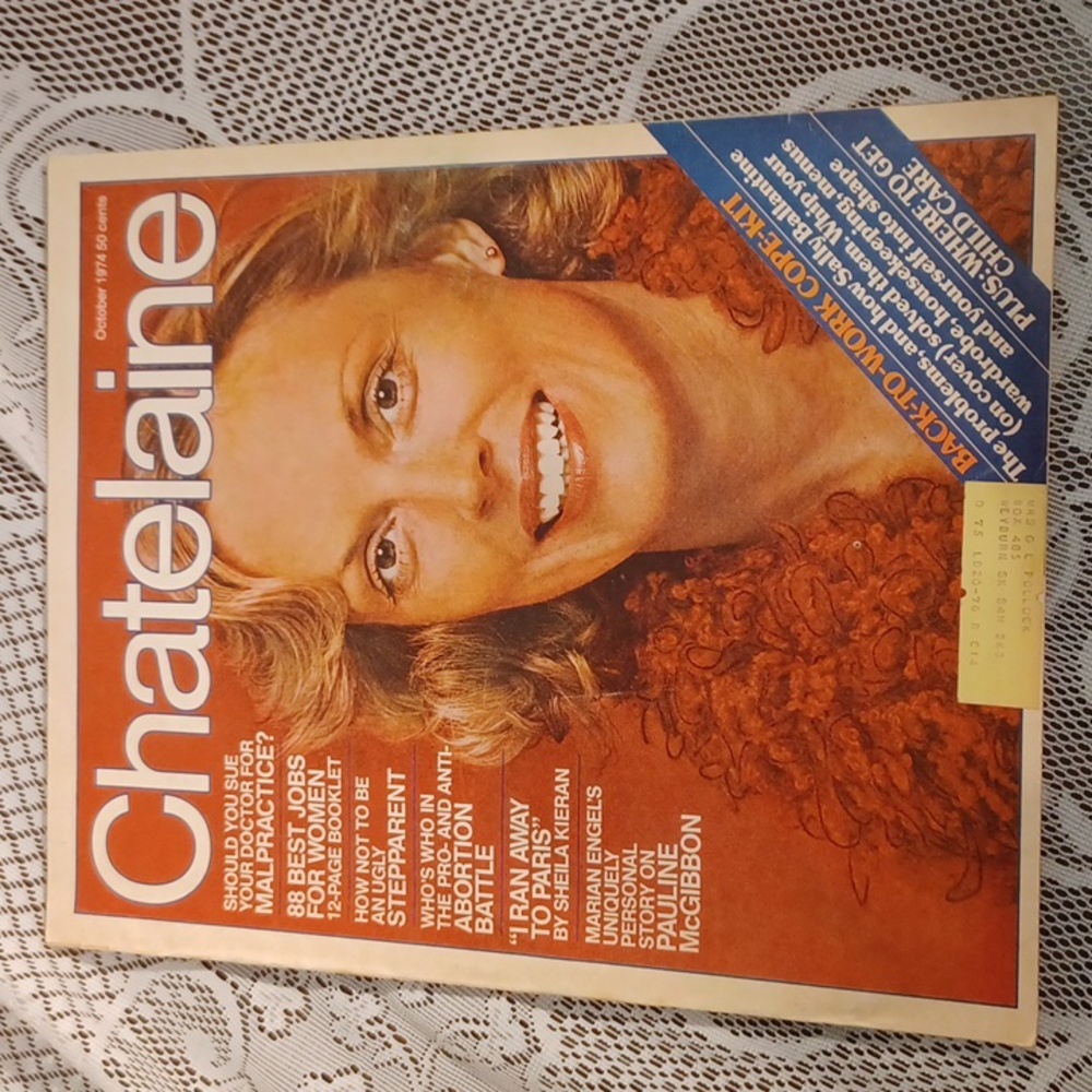 VINTAGE October 1974 Chatelaine magazine